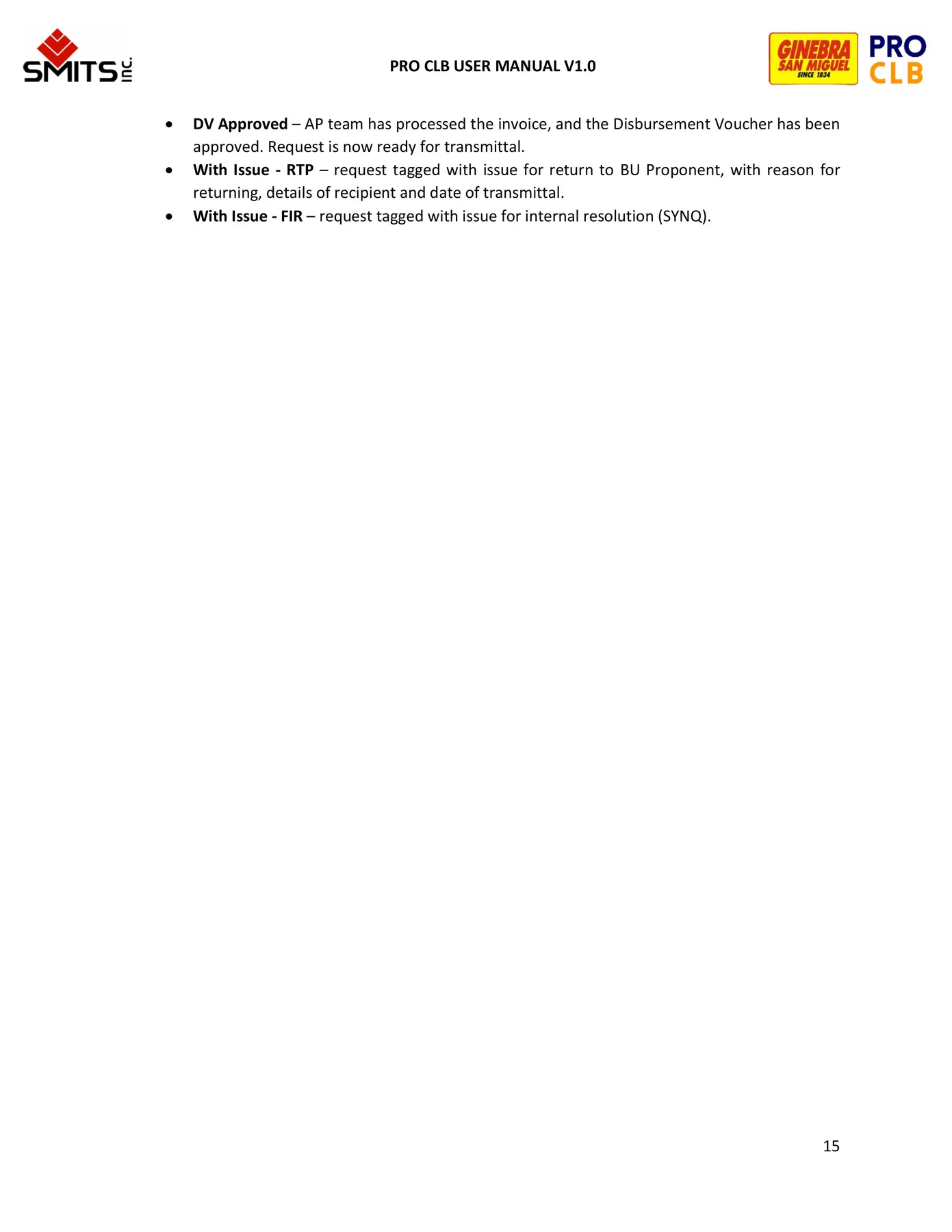 Status Reference manual page 15