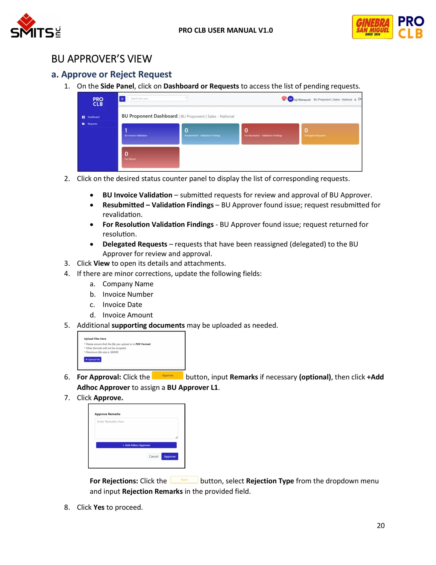 BU Approver manual page 20
