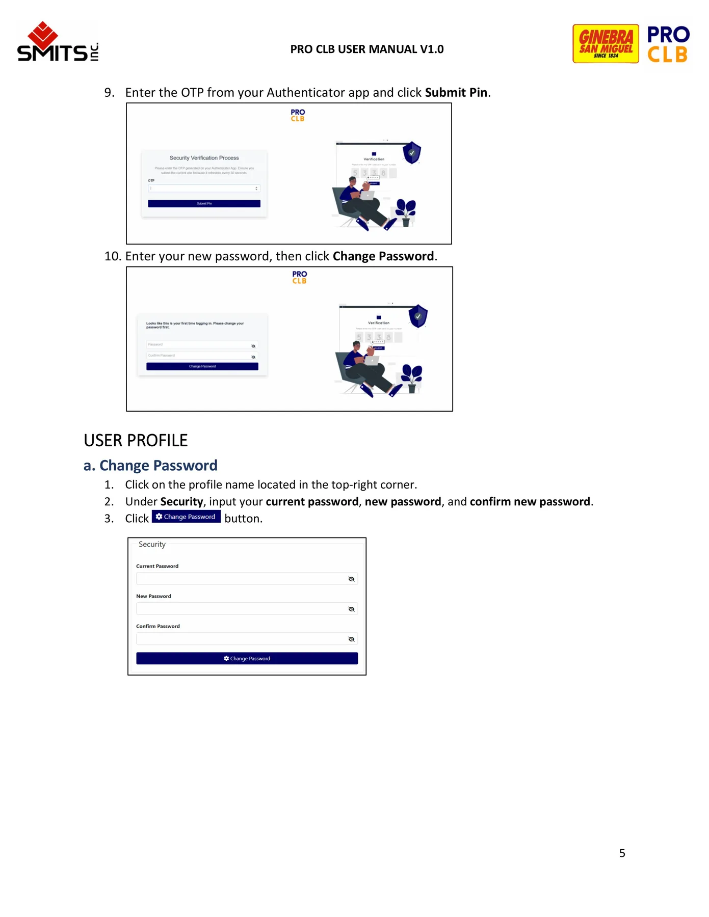 User Profile manual page 5