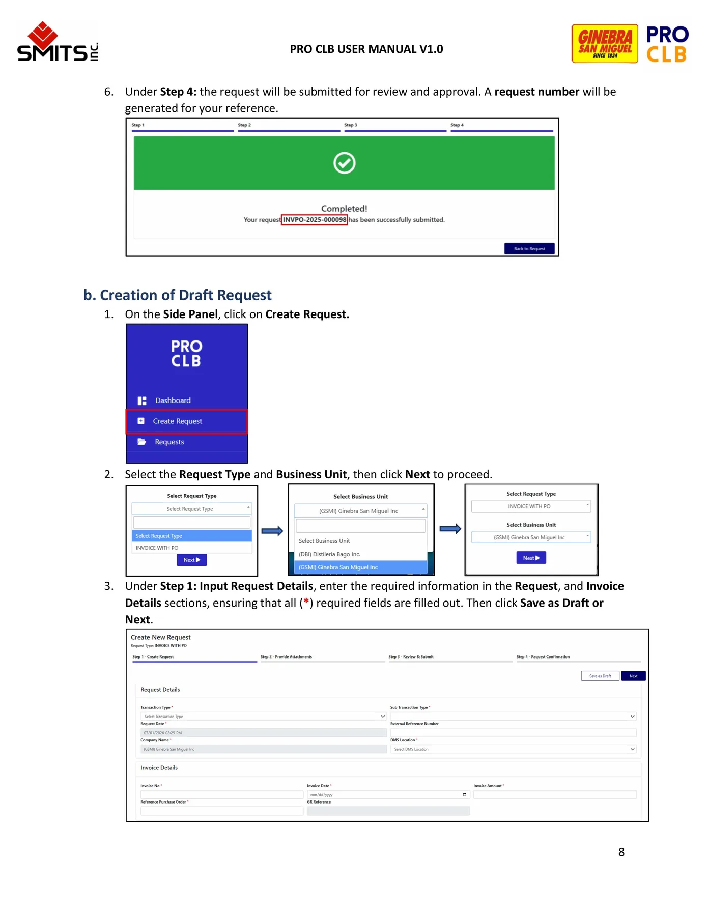 Request Management manual page 8